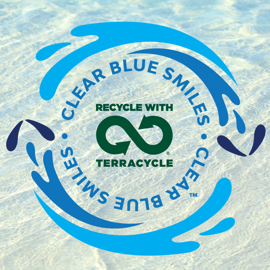 Logos for Environmental Partners Clear Blue Smiles and TerraCycle